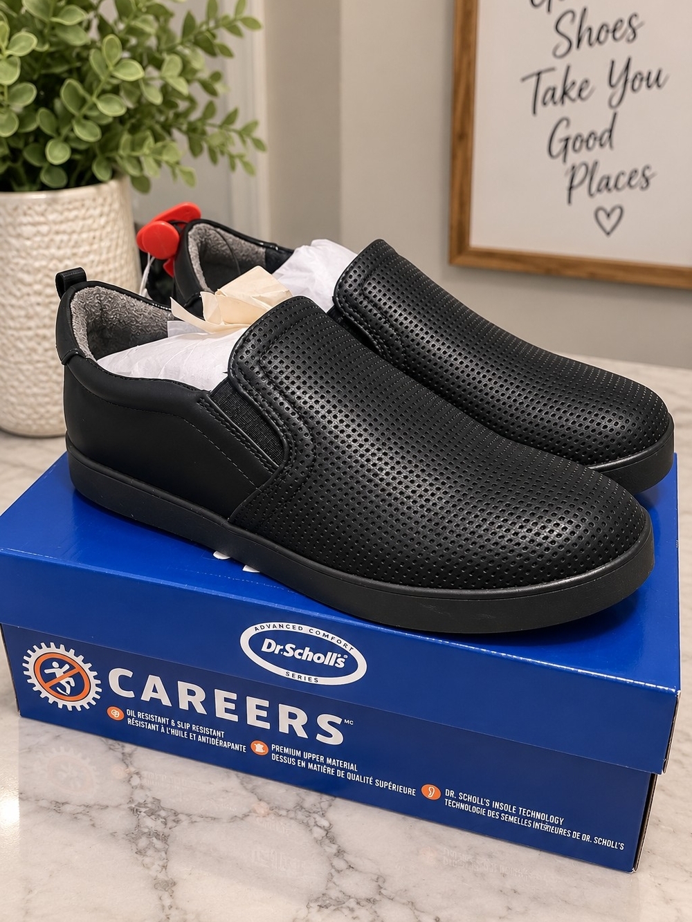 NWT Dr. Scholl’s Careers Black Slip Resistant Work Shoes Women’s Sizes 8–9